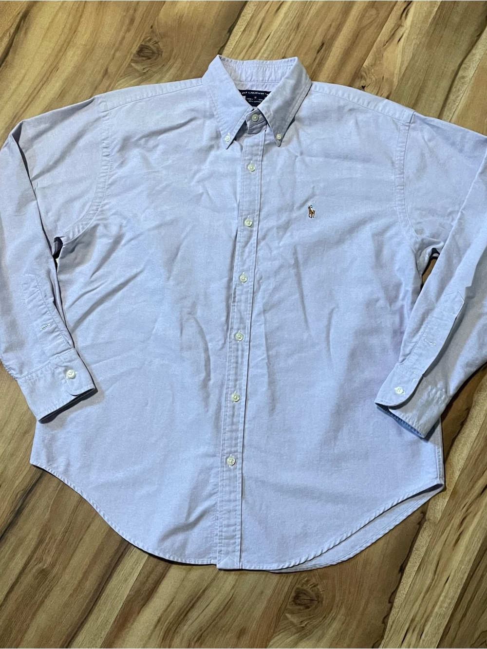 Retro Ralph Lauren Sport Women's Light Purple Oxford Cotton Shirt Aesthetic 10